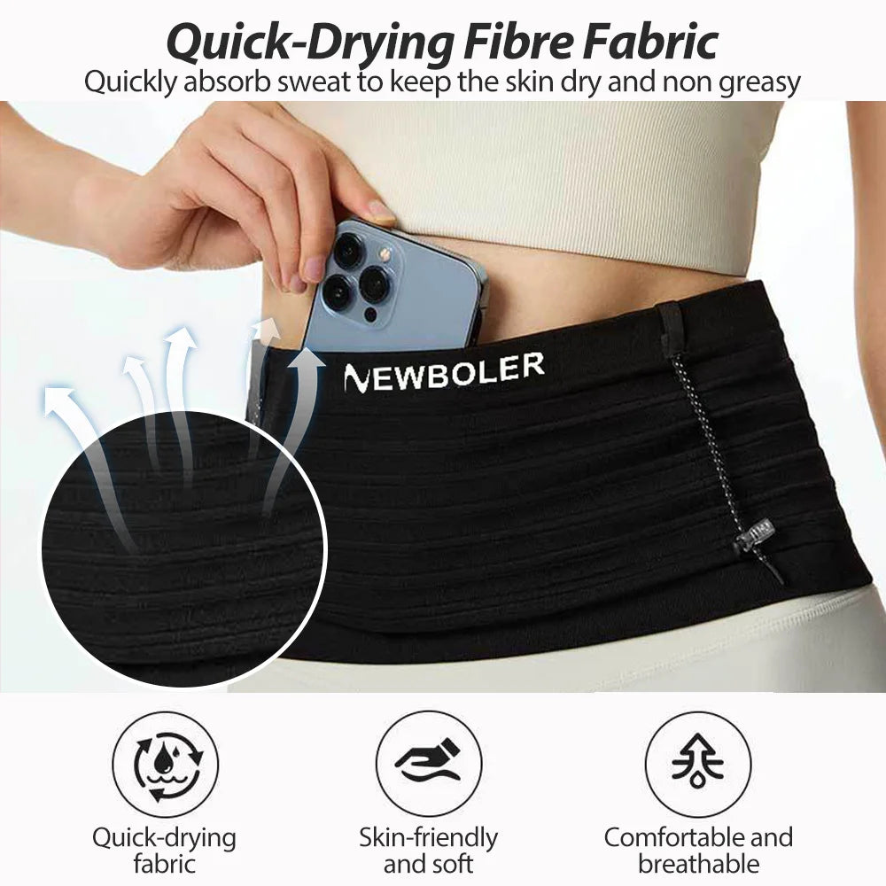 NEWBOLER Elastic Sports Waist Bag Pack Lightweight Running