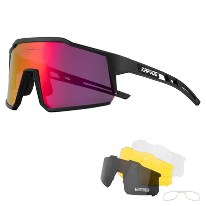 Kapvoe Cycling Glasses Polarized MTB Road Bike Glasses UV400