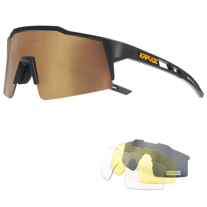 Kapvoe Cycling Glasses Polarized MTB Road Bike Glasses UV400