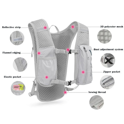 Breathable Hydration Vest 5L Backpack for Running,Cycling.etc
