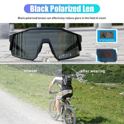 Kapvoe Cycling Glasses Polarized MTB Road Bike Glasses UV400