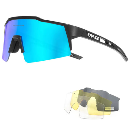 Kapvoe Cycling Glasses Polarized MTB Road Bike Glasses UV400