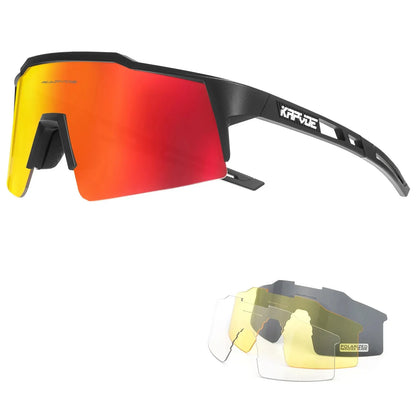 Kapvoe Cycling Glasses Polarized MTB Road Bike Glasses UV400